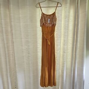 Maurices Mustard Lace Maxi Dress
